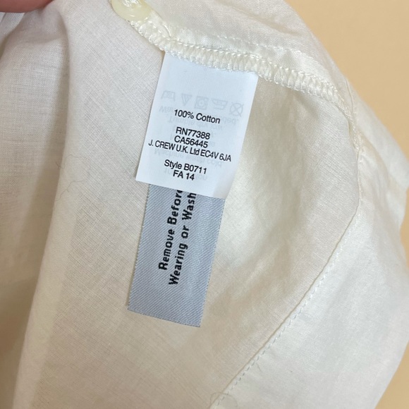 Madewell  cream Eyelet Inset Lace Detail Popover Blouse top size Xs - Picture 5 of 7